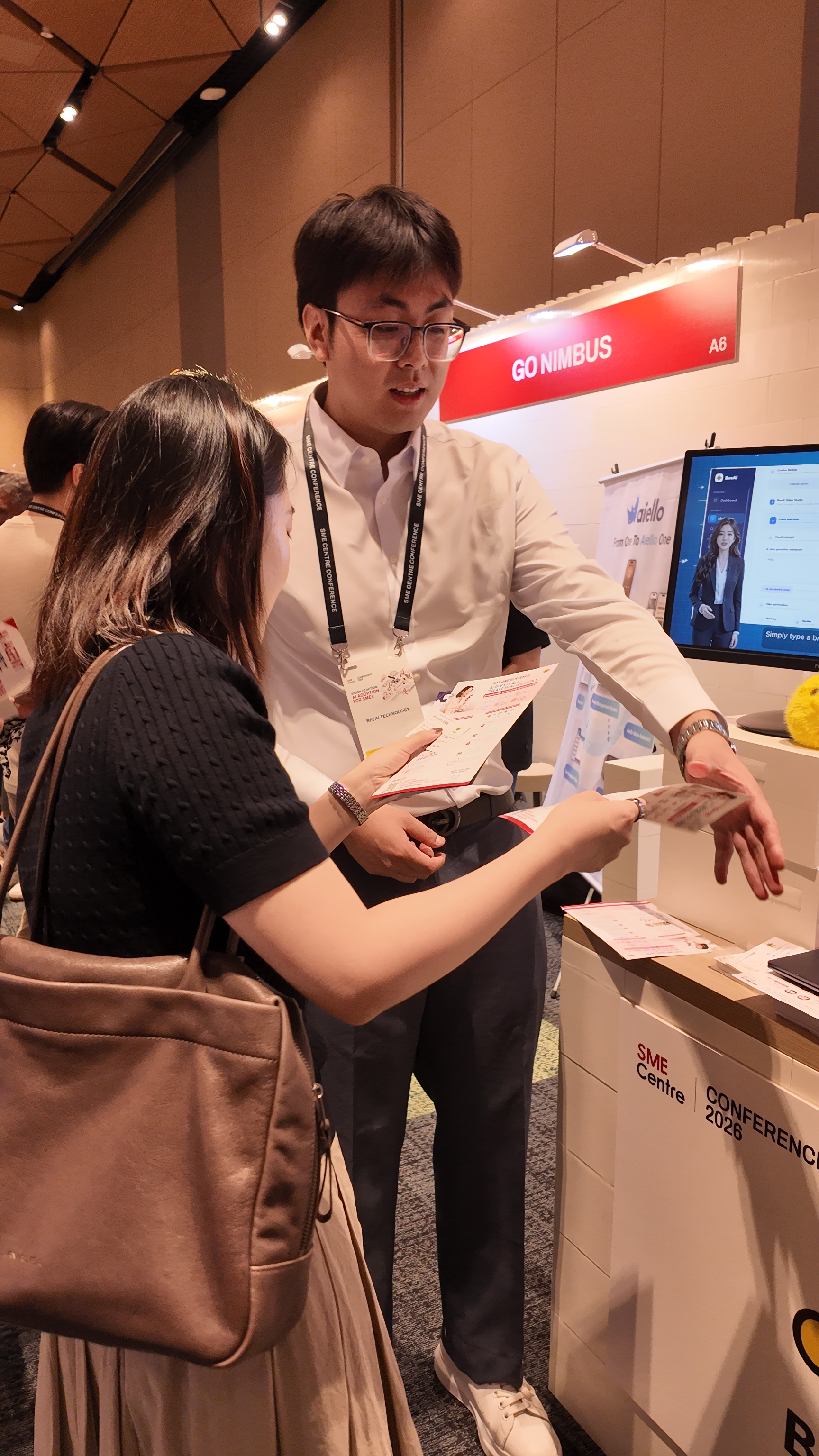 Introducing AI training to a conference visitor