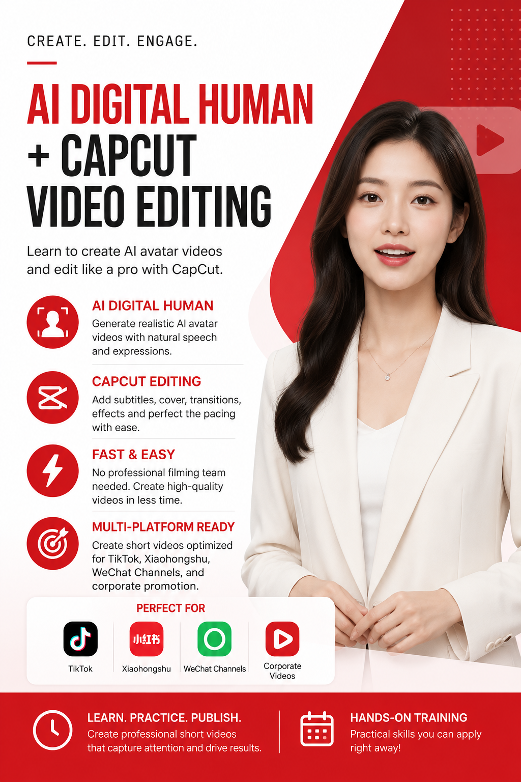 AI Avatar + CapCut Editing poster