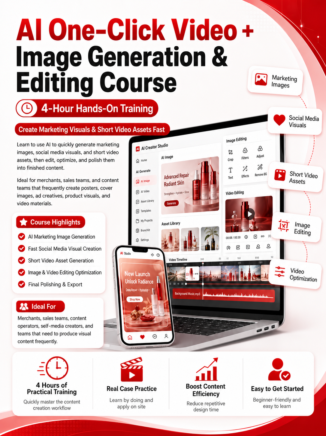AI One-Click Video + Image Generation & Editing poster