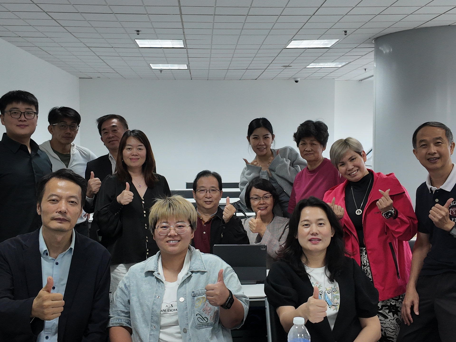 Aerial view of AI training venue and participants